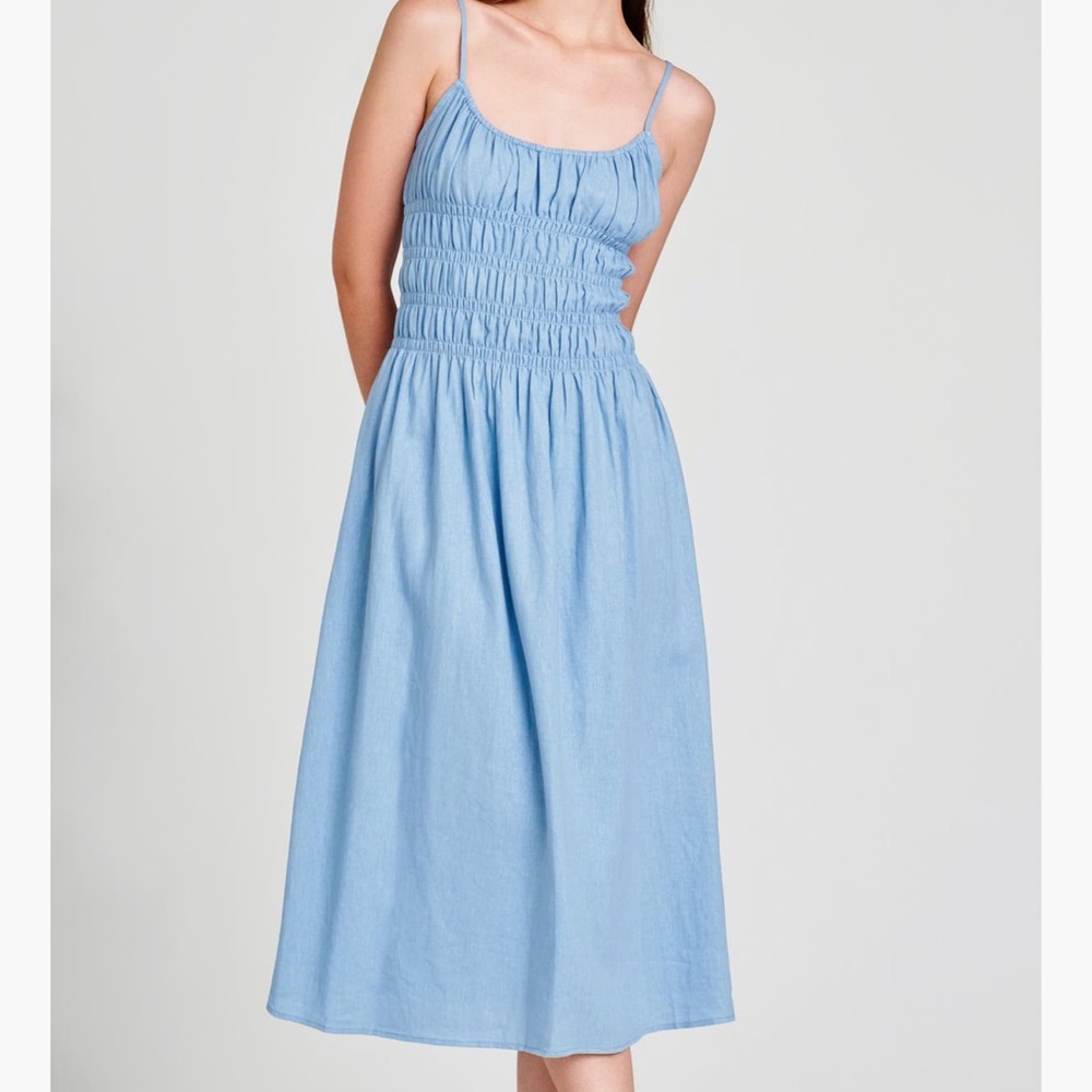 Wayf Smocked Waist Midi Dress